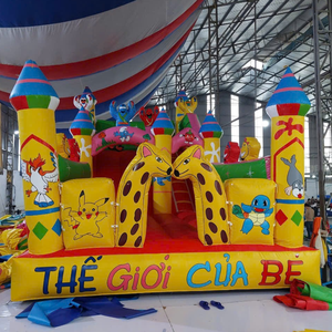 PVC material Easy Setup Features Amusement parks <b>Inflatable</b> Giraffe Castle <b>Bouncer</b> 4m x 8m Viet Nam Gaming Application - Product Image 5