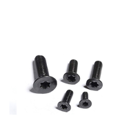 Mini vis à tête plate Torx acier inoxydable noir Adjusrabel Hate charnière M4 14mm oxyde noir tête fraisée plate acier métrique