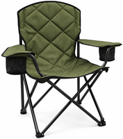 Chaise de camping pliante rembourrée surdimensionnée NBT moderne, cadre en acier allié, matelassage premium, portable pour voiture, camping, pêche, et événements en plein air