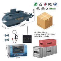 Submarino RC Inalámbrico de 6 Canales, Mini Submarino a Control Remoto, Modelo de Simulación de Lancha Rápida, Juguetes Eléctricos Subacuáticos