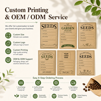 Amplop Biji-bijian Kertas Kraft 100 PCS Segel Otomatis Dapat Ditulisi untuk Penyimpanan Biji Sayuran, Bunga, dan Herbal di Kebun Logo Dapat Disesuaikan