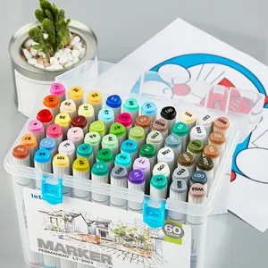Amazon sıcak satış 24 renk çift kafa sanat çift İpucu Marker kalem seti için sanatçı