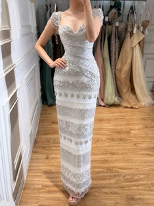 Abito da sera di lusso Serene Hill LA73798 <span class=keywords><strong>bianco</strong></span> <span class=keywords><strong>con</strong></span> perline e nappe, corsetto, lunghezza alla caviglia, abito formale da festa <span class=keywords><strong>con</strong></span> <span class=keywords><strong>spacco</strong></span> posteriore 2026 - Product Image 4