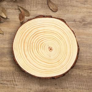 Wholesale 10pcs Natural Unfinished <b>Wood</b> Discs Rustic Wooden Slabs Rounds Smooth Cut Finish DIY Craft Wedding Party Decor - Product Image 1