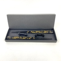 Ensemble cadeau de baguettes japonaises en bois à motif gravé de dragon du zodiaque chinois de nouveau design