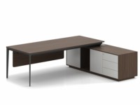 Escritorio Ejecutivo de Lujo LIWEI, Muebles de Oficina de Madera de Grado Comercial, Estación de Trabajo en Forma de L para Gerentes, Conjunto de Muebles Laterales Modernos