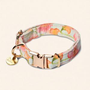 Collier pour chien personnalisé de taille M, élégant, luxueux, imprimé sur mesure, confortable, en coton, réglable, doux, durable, léger, pour animaux de compagnie - Product Image 1