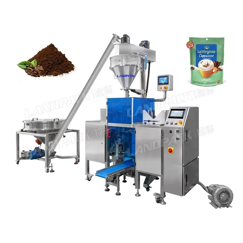 Pour cacao café poudre fermeture éclair debout sac emballage Machines Machine à emballer