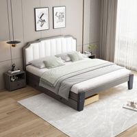 Ensemble de meubles de chambre à coucher d'hôtel de luxe au design moderne et confortable, cadre de lit en bois brillant, taille king ou queen