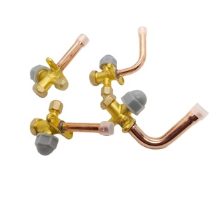 Vanne de service durable pour climatiseur split, vanne d'arrêt de gaz en L pour le chargement et l'entretien des unités extérieures de réfrigérant - Product Image 1