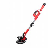 Ponceuse murale électrique pliable 216 mm à aspiration intégrée, double LED, portative, à long manche, pour ponçage sans poussière de plaques de plâtre, DIY