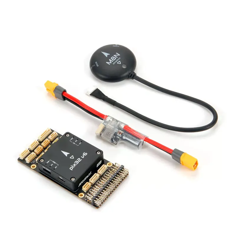 Holybro Pix32 V6 H743 Flight Controller with BaseBoard / Mini Baseboard Power Module M8N GPS for RC Multirotor Airplanes