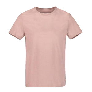 T-shirt rose poudré uni en coton à col rond et manches courtes pour homme – Doux, décontracté, basique – Vente en gros - Product Image 1
