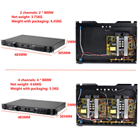 Profesyonel 1U 2/4 Kanallı 3200W Ultra İnce Dijital Yüksek Güç Amplifikatörü, Çoklu Koruma ve Kararlı Yüksek Kaliteli Çıkış ile