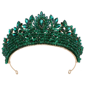 Tiara de Cristal con Cuentas Hechas a Mano, Chapada en Oro, Estilo Barroco, para Novia, Boda, Aniversario, Compromiso, Baile de Graduación, Concurso de Belleza - Product Image 5
