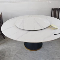 Luxuriöser Minimalistischer Moderner Esstisch, Rund, Skandinavischer Stil, Drehbar, aus Stein, für Zuhause, Hotel und Wohnzimmer