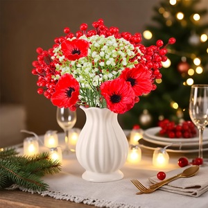 Ramos de Navidad Artificiales de 30cm-100cm, Flores de Seda PE de Alta Simulación para Decoración del Hogar - Product Image 3