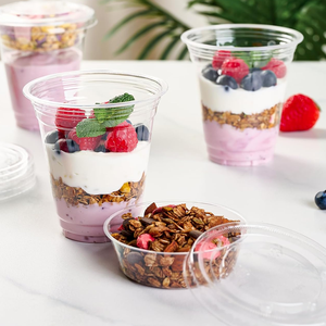 Inserts pour coupes à parfait <span class=keywords><strong>Wellpack</strong></span> BC-90/98-INSERT 90/98mm en plastique PET transparent à paroi simple pour les enfants, pour les sauces et les légumes - Product Image 1