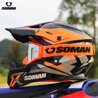 Casque de moto tout-terrain ATV Motocross Dirt Bike MX Downhill Off-Road MTB Orange Rouge Argent VTT Casque de motocross pour adulte