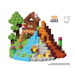 Set di 100 Pezzi di Blocchi Magnetici Educativi da 2,5 CM, Gioco di Costruzione del Mondo, Cubi Rompicapo - Product Image 1