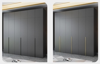 Armoire à portes battantes Trlife 2021, design moderne, armoire simple pour chambre à coucher, couleurs noir et blanc, porte en MDF pour usage hôtelier