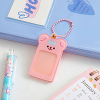 Mignon Magnétique Acrylique Photocard Porte-clés Kpop Fans Club Collection Cadeaux Identification Photo Lapin Titulaire de la Carte