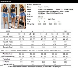 Shorts en <span class=keywords><strong>jean</strong></span> déchirés taille mi-haute pour <span class=keywords><strong>femme</strong></span>, extensibles, à ourlet brut effiloché, décontractés - Product Image 6