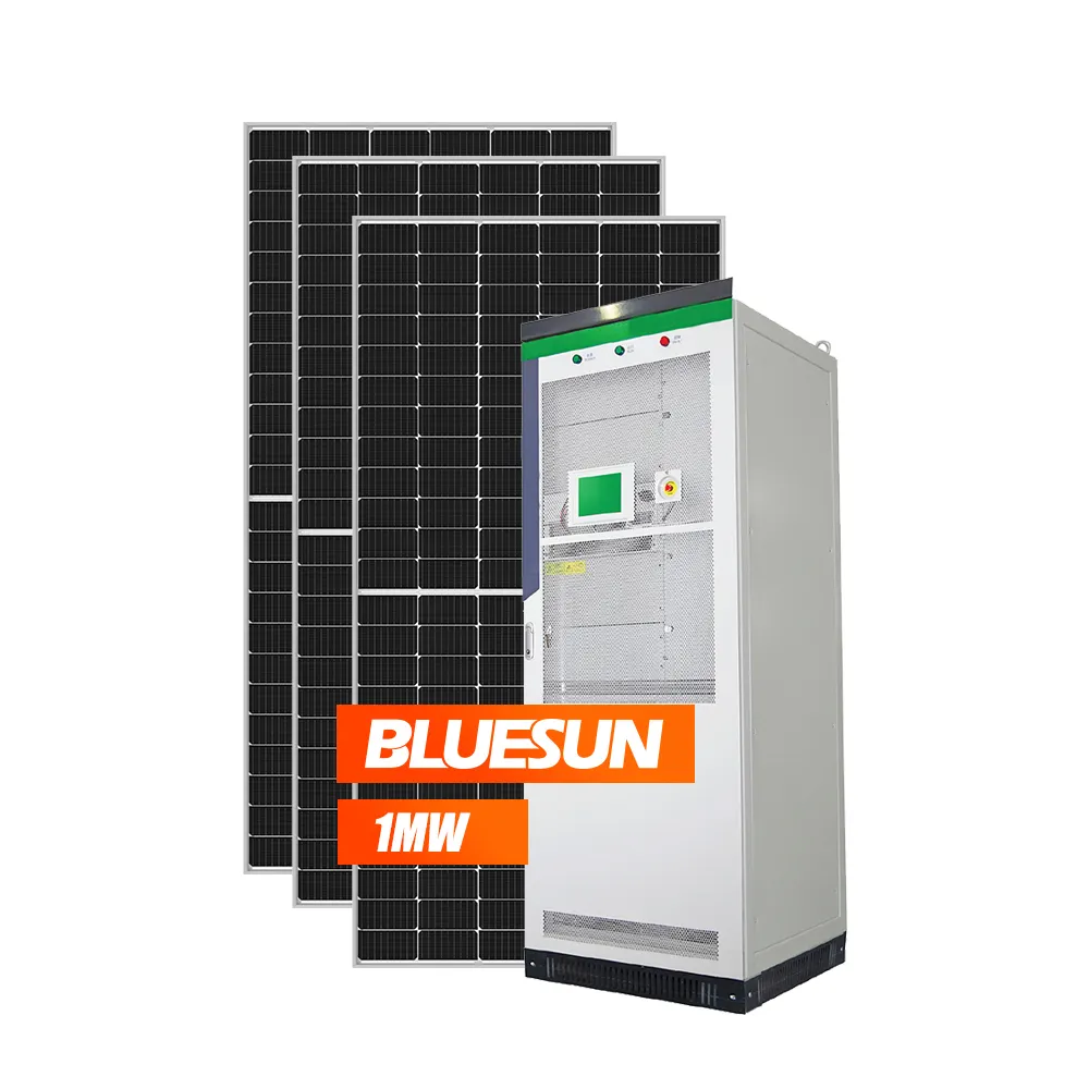 Bluesun-planta de energía Solar, sistema completo de almacenamiento de energía Solar de 1000kW, 1 mw