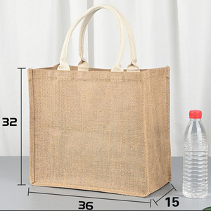 Bolsa de Regalo de Yute a Cuadros de 36*32*15cm para Dulces, Regalos, Picnic, Barbacoa, Boda, Campamento, Fiesta de Cumpleaños - Product Image 1