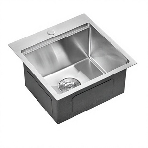 <span class=keywords><strong>Évier</strong></span> de <span class=keywords><strong>cuisine</strong></span> encastrable fait main de 18 pouces, poste de travail en acier inoxydable 18x18x10, cuve carrée simple, installation encastrée, anti-ternissement - Product Image 1