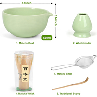   Kit de Cérémonie du Thé Matcha Haut de Gamme : Fouet et Bol en Céramique Chawan pour un Matcha Vert de Qualité Supérieure