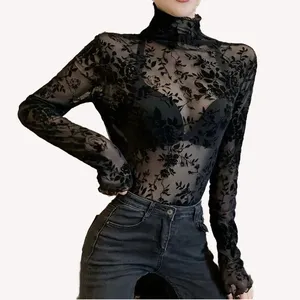 Lady Printed Elegant T-Shirts Plus Size Casual Slim Button Blouse Spring Autumn Long Sleeve Turn Down Collar Shirt