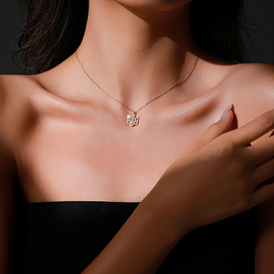 FUAMAY 925 argent Sterling pavé CZ ukrainien Trident collier délicat doré complexe Trident en forme de pendentif collier femmes - Product Image 6