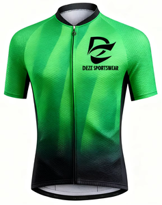 DEZE SPORTSWEAR Maillot de cyclisme professionnel rouge-noir dégradé à manches courtes respirant et à séchage rapide pour vélo de route - Product Image 2