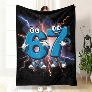 Manta de Franela con Diseño de Números, Manta para Siesta, Reversible, Cálida y Acogedora para Cama, Sofá, Sillón, Impresión Personalizada, Venta al Por Mayor - Product Image 3