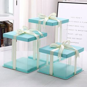 Boîte à gâteau transparente en plastique de gros format, emballage carré transparent pour gâteaux de mariage, idéal pour les pâtisseries - Product Image 4