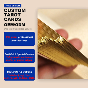 Cartes de tarot personnalisées en feuille d'or en gros, <span class=keywords><strong>jeu</strong></span> de 78 cartes, design phases lunaires avec guide pour débutants - Product Image 2