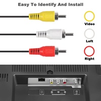 Inti tembaga berpelindung tiga kabel RCA AV 1.8M Premium dengan koneksi HDTV untuk konsol Game klasik