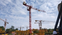 Mini-grue à tour électrique télécommandée 1T 10M à flèche libre et plate, pour la construction, avec interrupteur de fin de course et pièces