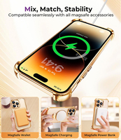 16E pour iPhone 16 Pro Max étui anneau magnétique support 15 Plus 14 Pro 13 12 11 électroplaqué Transparent clair avec couvercle d'objectif en verre