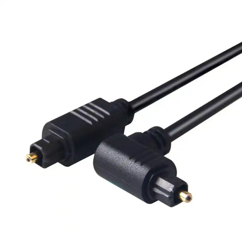 Câble Audio optique numérique Spdif, Angle de 90 degrés, plaqué or, câble audio toslink à toslink, mm