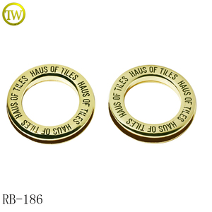 Ojetes metálicos de alta calidad para bolsos, con nombre esmaltado personalizado, color dorado, herrajes para cortinas, ojetes metálicos con logo, correa para portiere - Product Image 1