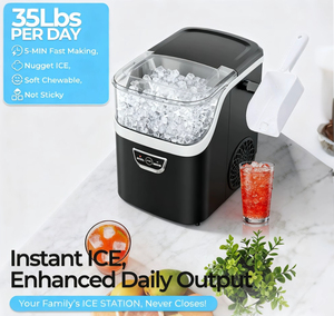 Sang trọng nhỏ ngay lập tức xách tay điện thép không gỉ vuông Ice máy làm nước đóng chai nước 1.1kg công suất cho thức ăn nhanh - Product Image 5