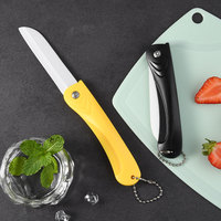 Nouvelle cuisine colorée forme jaune Mini couteaux pliants cuisine couteau à fruits en céramique
