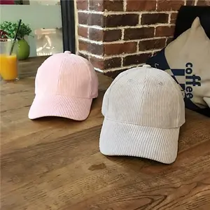 Customized 6-Panel Baseball Cap With Curved Brim Corduroy Blank Caps Structured Style Cap