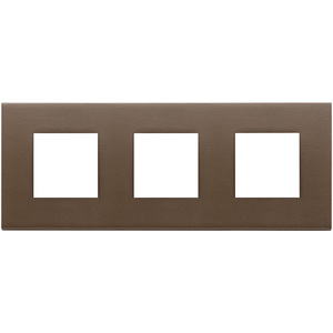 Placca 6M (2+2+2) Bronzo Spazzolato 24mm di Lunghezza per Interruttore a Parete - Product Image 1