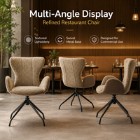 Fauteuil pivotant contemporain à dossier haut, revêtement en lin de qualité supérieure, surpiqûres cannelées, base métallique, idéal pour hôtel, salon, bureau, restaurant