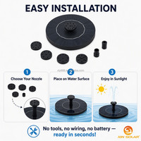 Fontaine solaire pour bain d'oiseaux XIN SOLAR HY-130 en silicium monocristallin, plusieurs modes de pulvérisation, sans batterie, écologique
