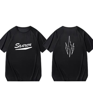 <span class=keywords><strong>T</strong></span>-<span class=keywords><strong>shirt</strong></span> Savercn con stampa <span class=keywords><strong>fronte</strong></span>-<span class=keywords><strong>retro</strong></span> Lightning, grafica multicolore, manica corta, casual, hip hop, vestibilità ampia, 220g, streetwear, bianco e nero - Product Image 1