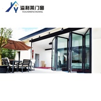 Porte pliante moderne CE en aluminium et fibre de verre avec double vitrage Low-E pour balcon, patio, cuisine, cour et villa